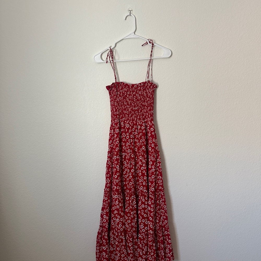 Reformation red floral midi